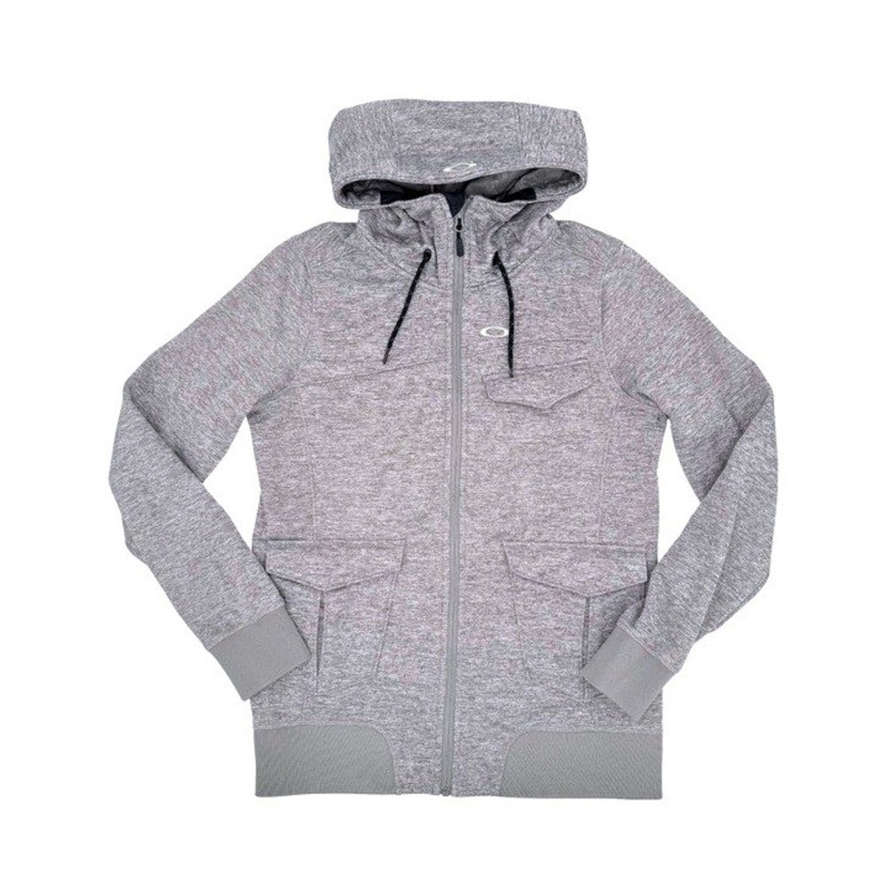 Oakley Full Zip Hoodie Mens Medium Gray Performance Fleece Hooded Jacket